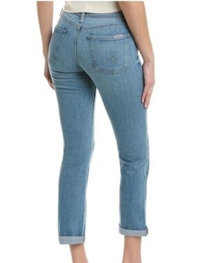 Hudson Blair High Rise Straight Crop Jeans 27 Raw Hem